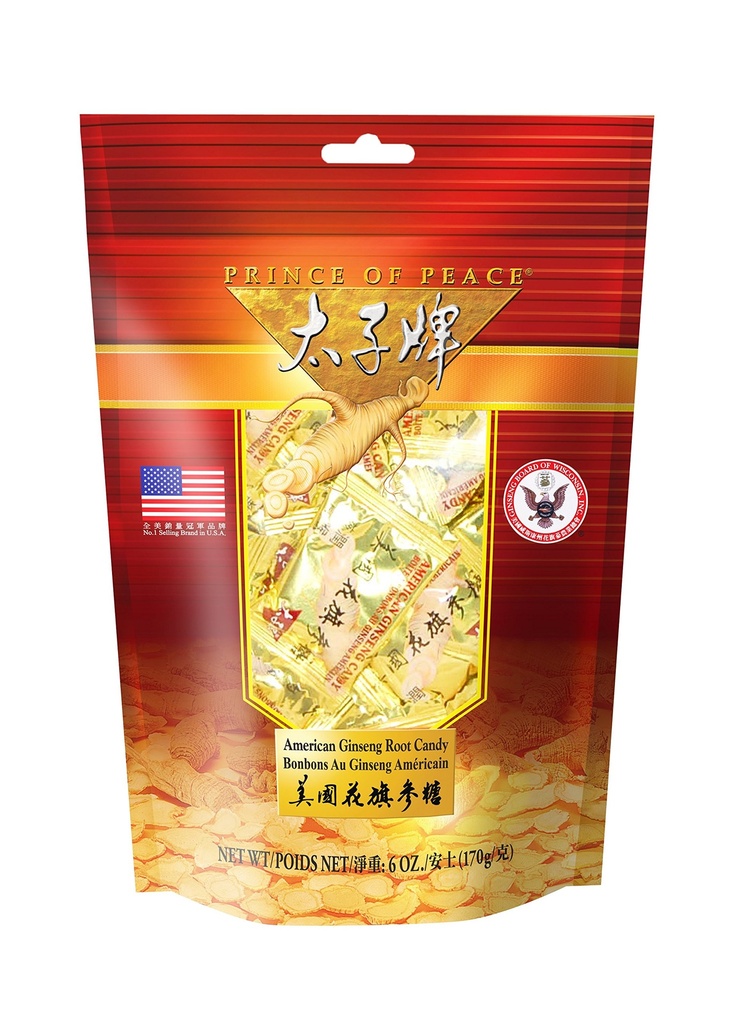 Pangeran Perdamaian Amerika Ginseng Root Candy (6oz)