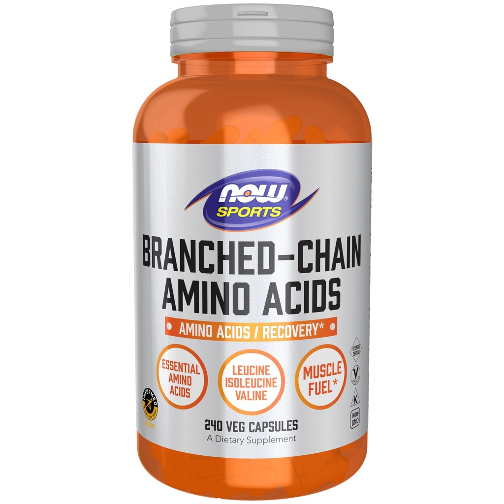 NOW Foods Sports Nutition, Branched Chain Amino Acids, With Leucine, Isoleucine and Valine, 240 Veg Capsules