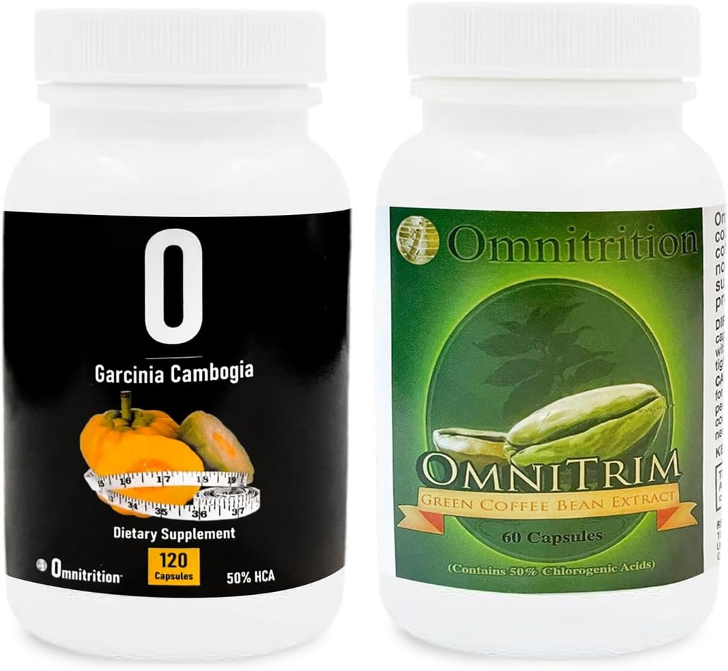 Suplemen Omnitrition Kit: Green Coffee Bean Extract (60 Capsules) dan Garcinia Cambogia (120 Vevgie Capsules) 14; Antiokidant- Kaya untuk Vitalitas 124; Pure Formula, No Addonves