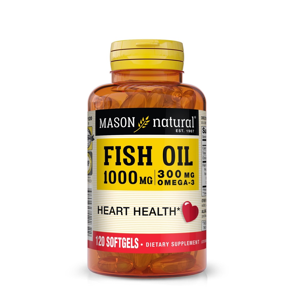 MASON NATURAL Mason Fish Oil 10000mg Omega- 3 Softgels