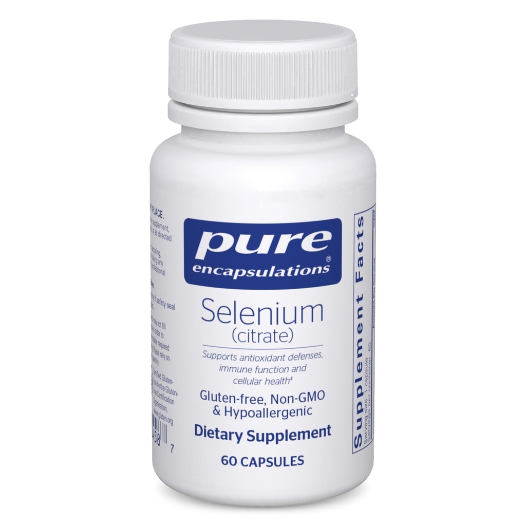Ensulasi Murni Selenium (Citrate) - untuk Dukungan Sistem Kebal & Sel Kesehatan - Suplemen Antioksidan - Mendukung Aliran Darah * - Gluten Bebas & Vegan - 60 Kasules