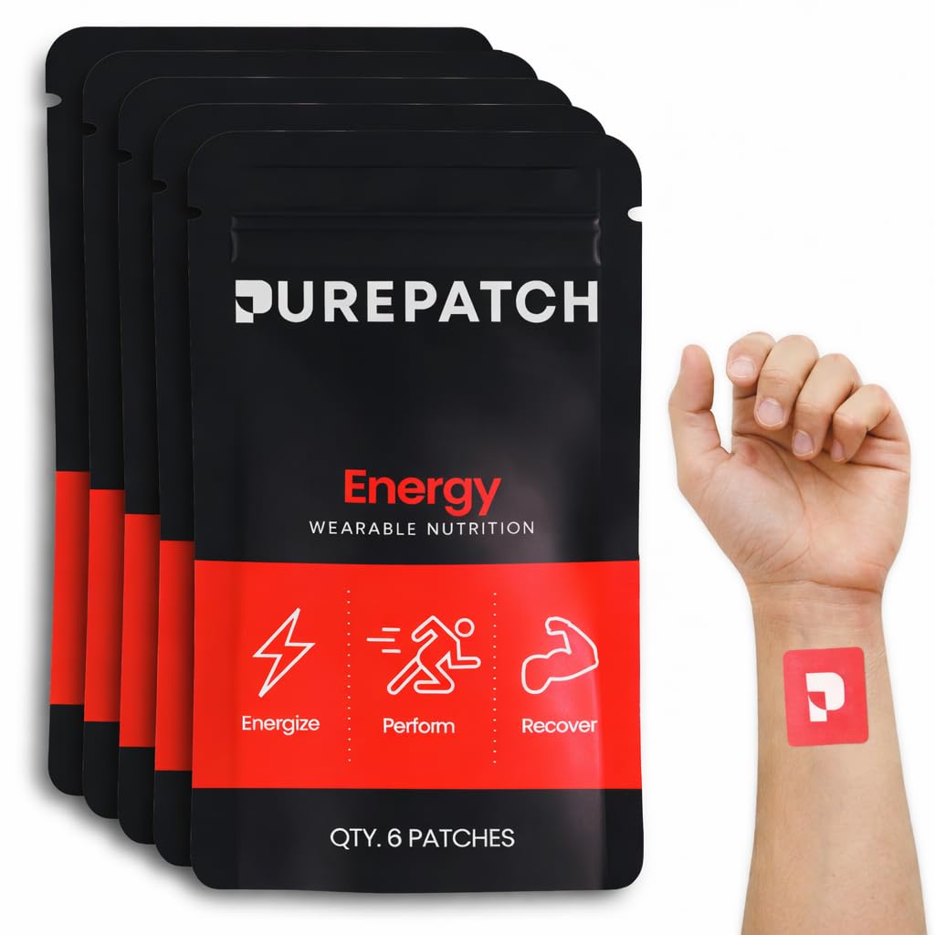 Patch & gt; Patch Energi Murni - Botanical- Inspired Topical Patch dengan Caffeine, Acids Acids Amino, dan Electrolite Blend - Format Yang Tak Tertelan - 30 Patch