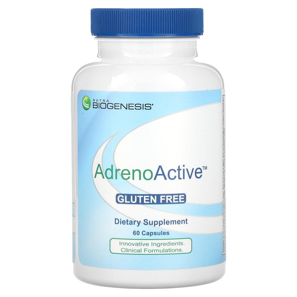 Nutra BioGenesis AdrenoActive - Membantu Mendukung Respon Stres Sehat - Gluten Bebas - 60 Kapsul