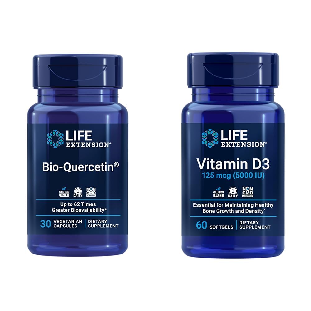 Ekstensi Hidup Bio- Quercetin Ammune & Heart Health Antioksidant 30 Capsules + Vitamin D3 5000 IU 60 Softgels