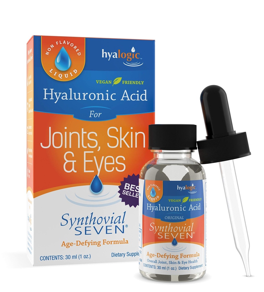 HyaIogic Synthovial Seven Hyaluronic Acid Liquid - HA Dukung - Vegan - 1 oz