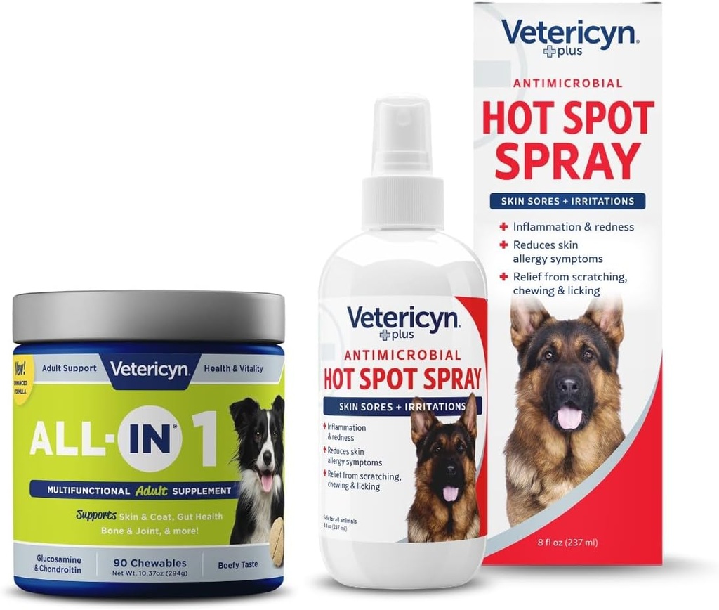 Vetericyn All- in 1 Multifungsional Dog Supplement and Vetericyn Plus Hot Spot Spray