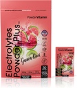 PowderVitamin Electrolytes Powder Plus, Keto, Guava Kiwi, Zero Sugar, 1000mg Potasium, 120mg Calcium, 120mg Magnesium, Non-GMO, Zero Calories, 30 Paket Hidration