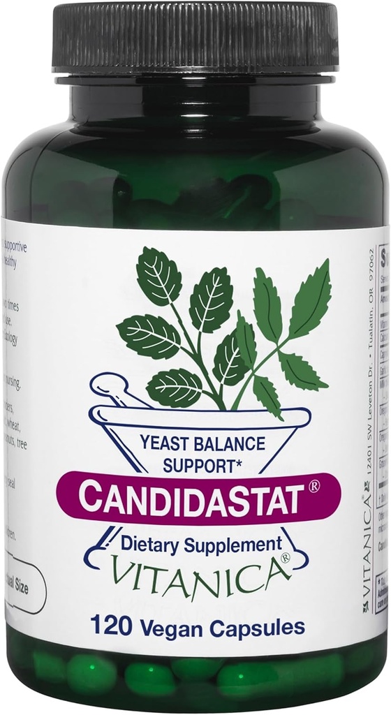 Vitaica Candidastat, Yeast Balance Suplemen dan Dukungan, Vegan, 120 Kapsul