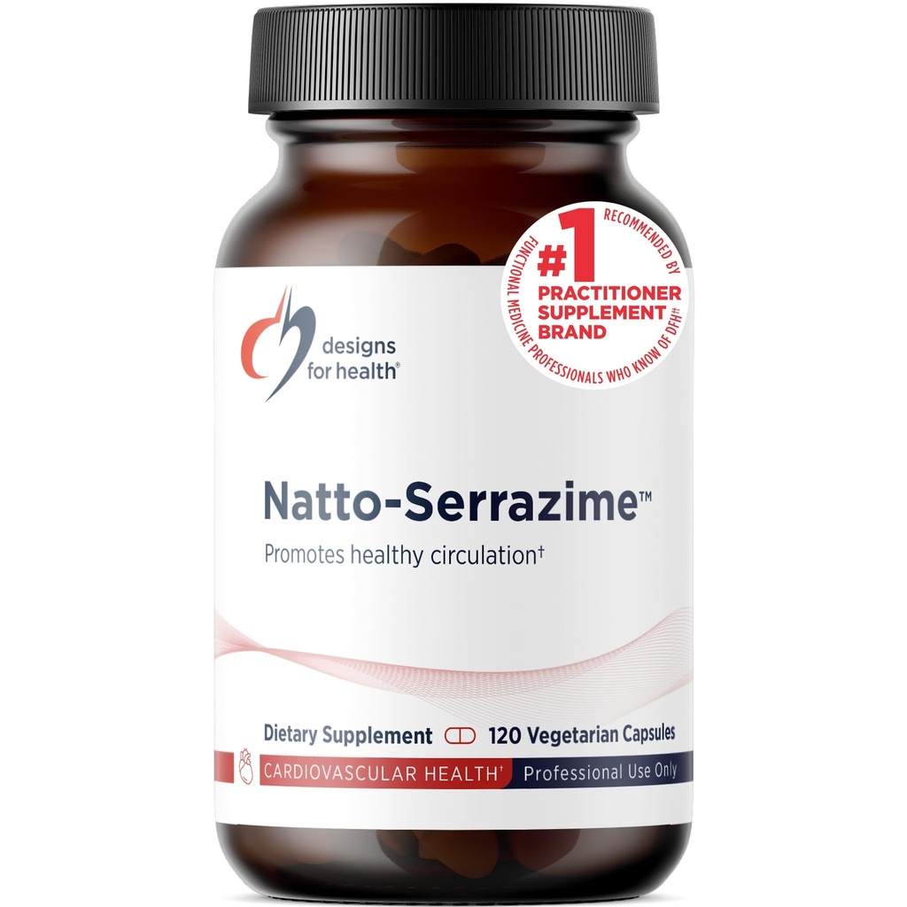 Desain untuk Kesehatan Nattokinase dengan Serrapeptidase - Natto-Serrazime + Protolytic Enzymes - Dirancang untuk mendukung Sistem Sirkulasi Kesehatan + Ammune Kesehatan - Suplemen Non-GMO (120 Capsules)