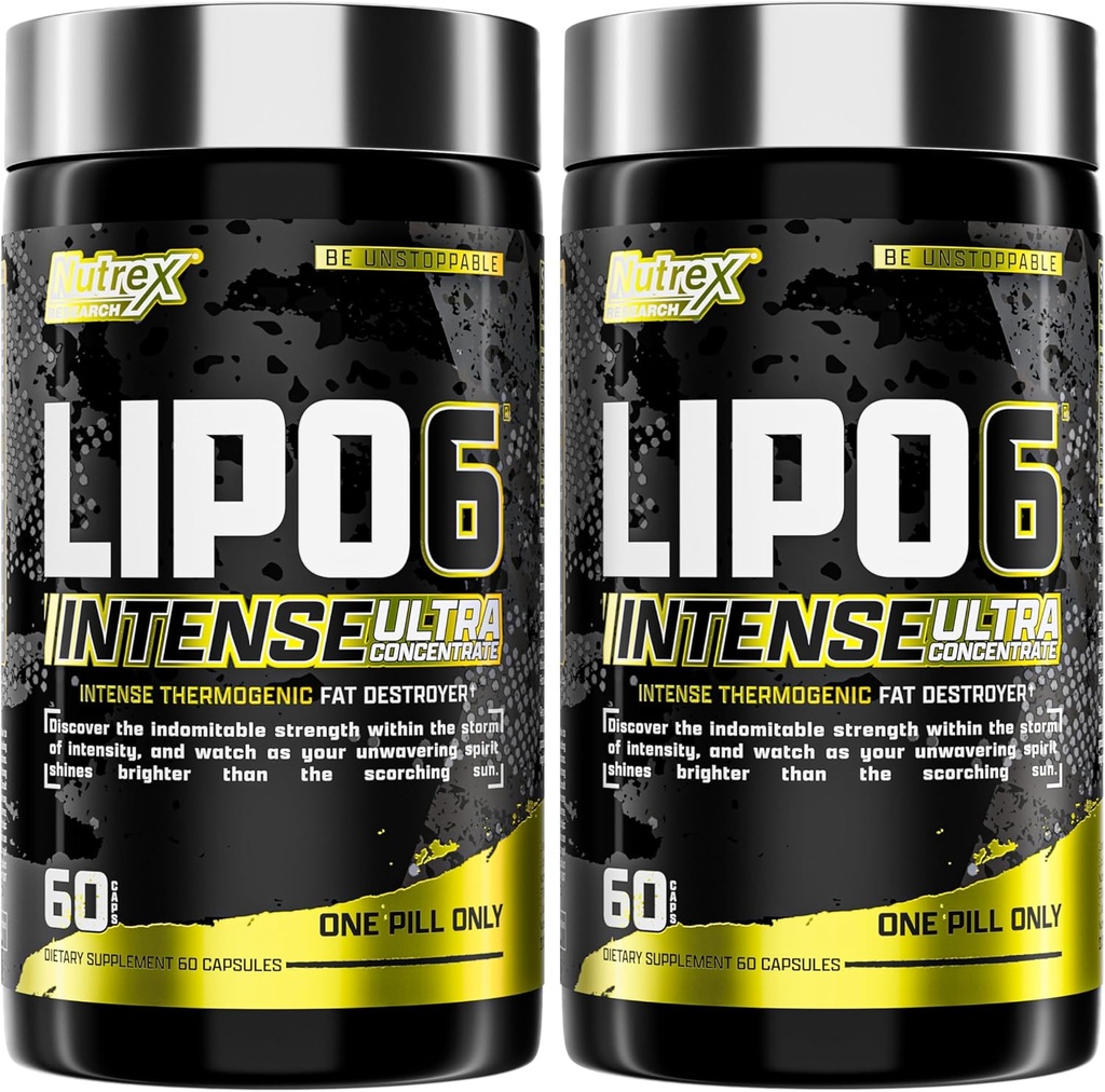 Nutrex Research Lipo6 Black Intense Ultra Konsentrasikan Thermogenic Belly Burner untuk Pria dan Wanita 124; Diet Weight Woss Tambahan dan Appetite Suppresan 124; Paket 2