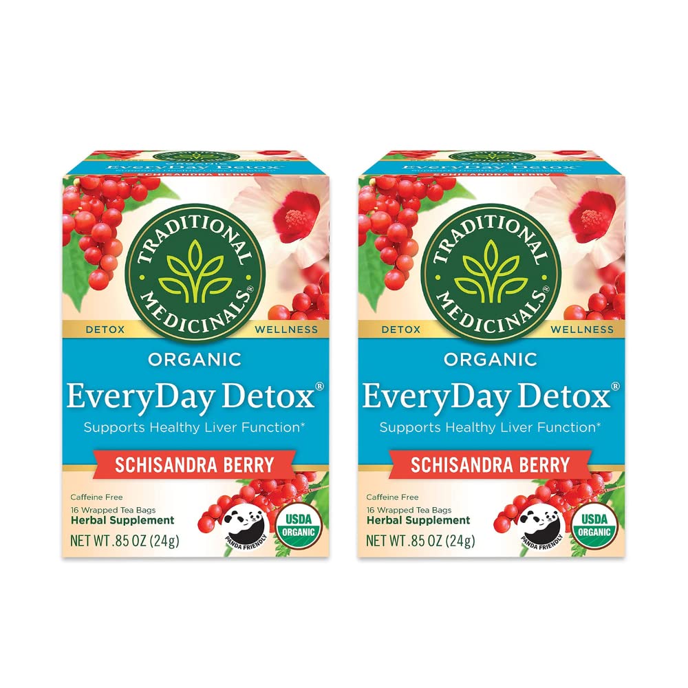 Obat-obatan Tradisional Detox Organik Setiap Hari Schisandra Berry Herbal Tea, Dukungan Fungsi Keselamatan Sehat (16 Cacah (Paket 2))