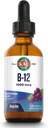 KAL B12 1000 mcg DropIns, Gugus Darah Merah, Cair B12 Vitamin, Suplemen Energi Sehat untuk Metabolisme, Kesehatan Jantung, Nerve, Dukungan Grape Flavor B12, 196 Hamba, 2oz