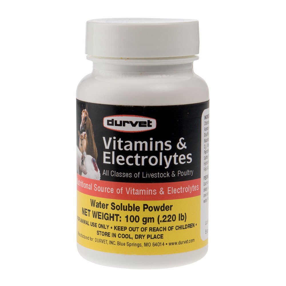 Durvet 698468 Vitamin & Electrolytes for Liveal & Poultry 100G