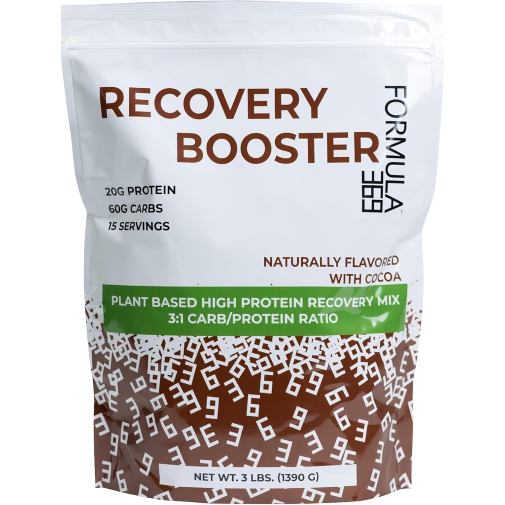Recovery Booster, Vegan High Protein Mix, Post Exercise Shake w / 20g Protein dan 60g Carbs, 100% Natural, 3 pound, Gluten Free, alergen Free.