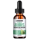 1 Packs 3000MG Soursop Graviola Liquid Drop untuk dukungan sel & Regenerasi, lmmune, Gut, Antioksidant, Mood, Relax, Liver dan Sleep Zzz - Soursop Graviola Leaf Extract, Sea Moss, Turmeric - 2Fl Oz