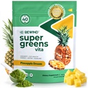 Best Tasting Super Greens Powder with 40 + Superfood - Delicious Daily Green Powder with Vitamin B12, Zinc, Vitamin C, Magnesium & Kalsium - Green Juice Superfood Mix - Pineapple Flavor
