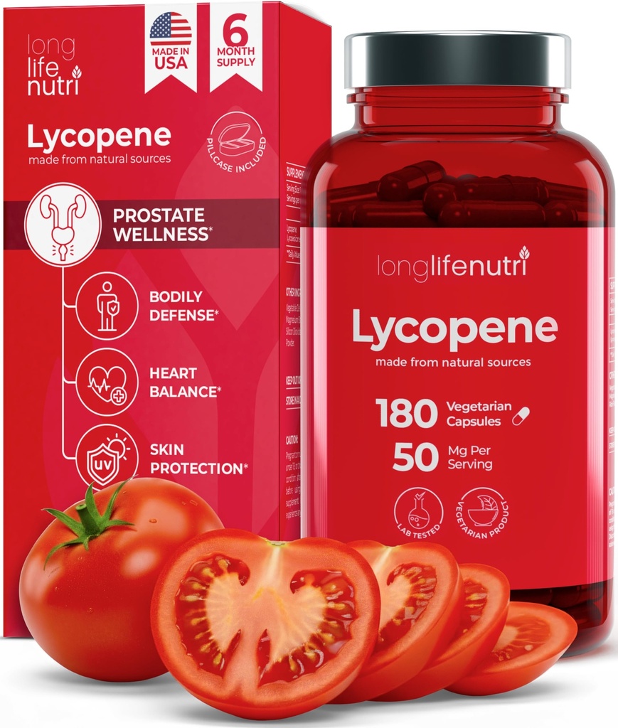 Lycopen 50mg 180 Vegetarian Capsules 124; Suplemen Kesehatan 124; Tomat Alam Ekstrak No- GMO 124; Pure Powder