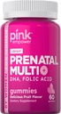 PINK Prenatal Vitamin 124; 60 Mimic with DHA and Folic Acid 124; None-GMO & Gluten Free Multivitamin 124; Fruit Flavor
