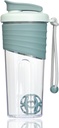 Protein Shake Bottle 24oz - Teal Transparent Tritan dengan Skala Pengukur, Silikon Grip & Teal Shaker Ball - Sempurna untuk Protein Shakes, Smoothies, dan Supplemen