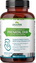 Zazzee Extra Power Prenatal DHA 500 mg, 180 Ensiic Coated Softgels, 1000 mg Omega 3, 1000 UI Vitamin D3, Burp Free, No Fishy Aftertaste, Superior Triglyceride Form, Purified Deep Sea Oil