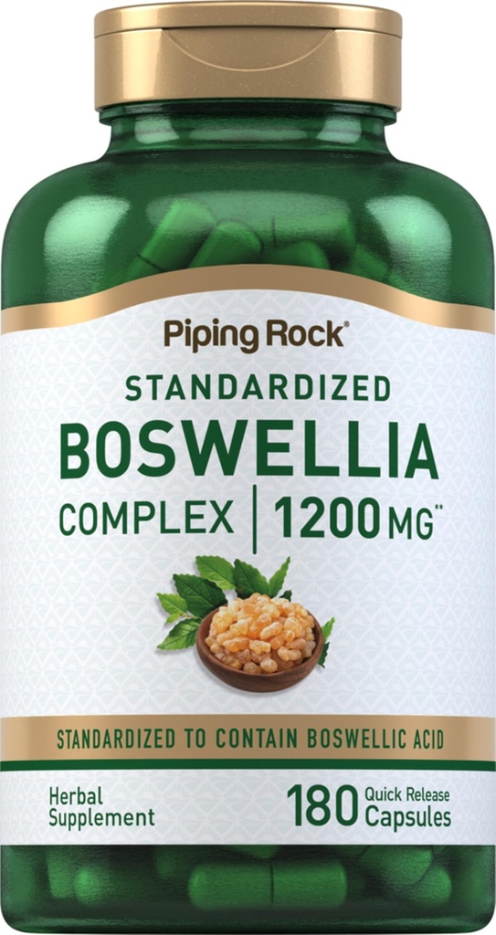 Piping Rock Boswellia Extract Capsules 124; 180 Count 124; Herbal Supplement £124; Standardized Complex 126; Non-GMO, Gluten Free