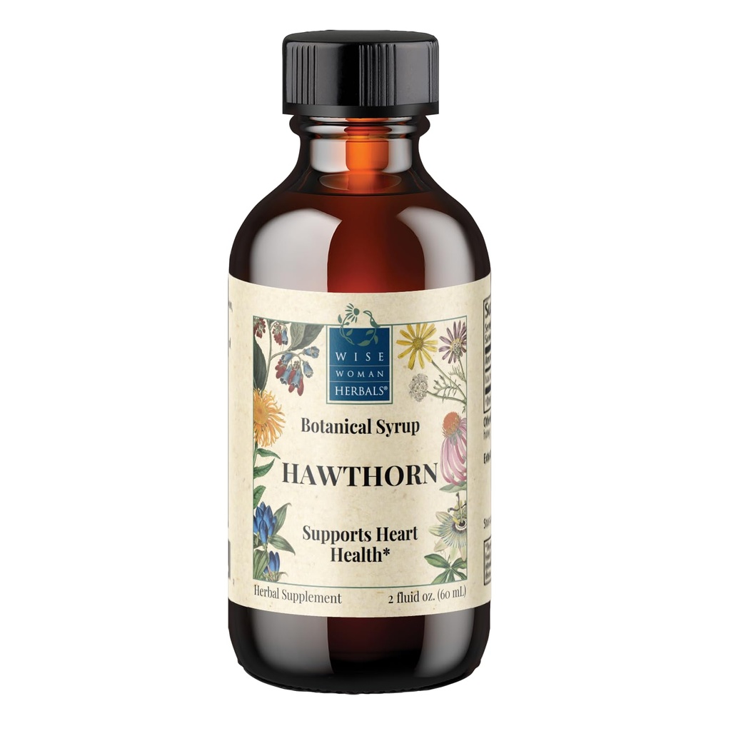 Wise Woman Herbals Hawthorn Berry Solid Extract 4: 1, Alcohol- Free Extra Energy, Promotes Healthy Circulation, Antioksidant Protection, Herbal Cardiovascular Support, 2 Fl Oz