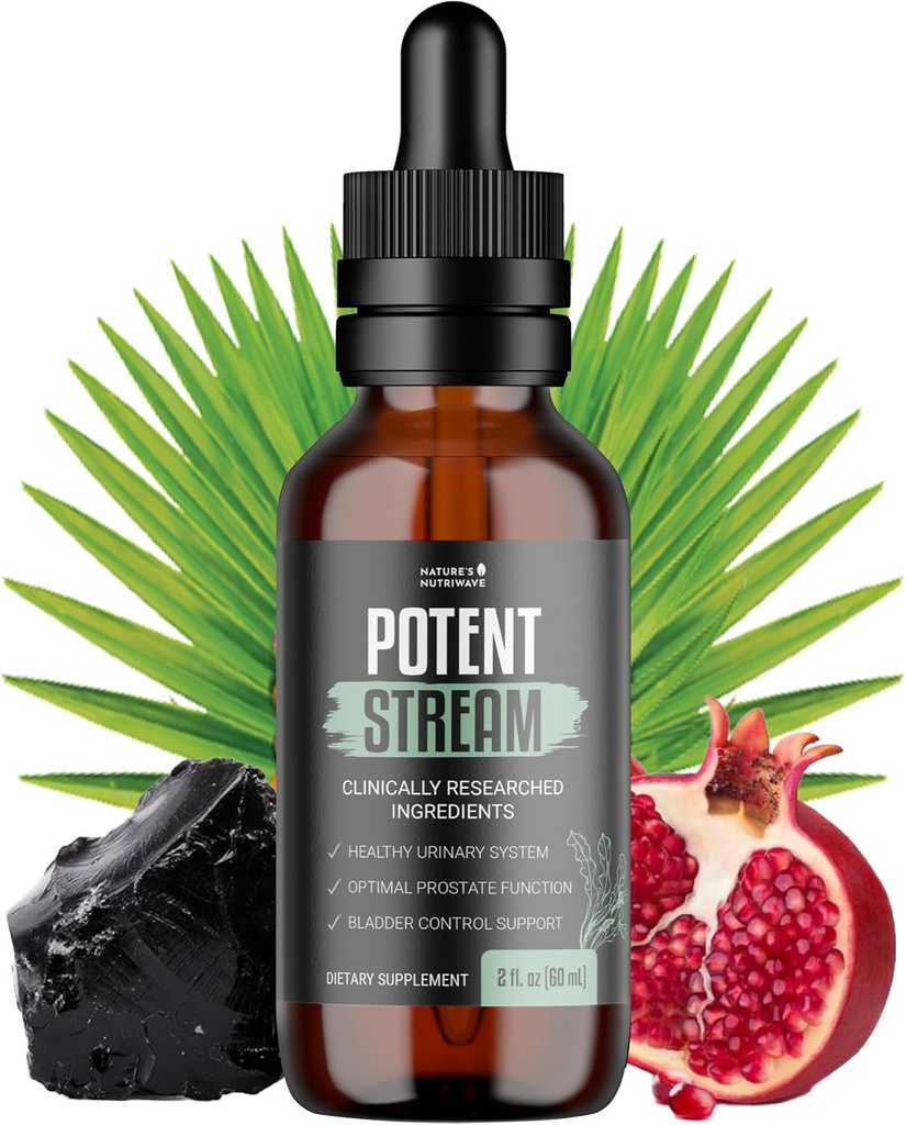 PotenStream Drops - Original Formula, Natural Liquid Supplement with Plant Extrates 124; 100% Natural, Made in USA, 1 Month Supply