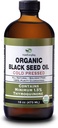 Oil Benih Hitam Organik - USDA Bersertifikat Dingin Menekan Botol Kaca Lebih dari 1,5% Thymoquinone 3X kekuatan Turki Hitam Cumin Nigella Sativa non-GMO 100% Murni Blackseed Oil (32z Glass (2X16) Botol)