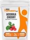BulkSuplements.com Acerola Cherry Extract Powder - Natural Vitamin C Suplemen, Acerola Cherry Powder - Vegan & Gluten Free, 500mg per Serving, 1kg (2.2 lbs) (Paket 1)