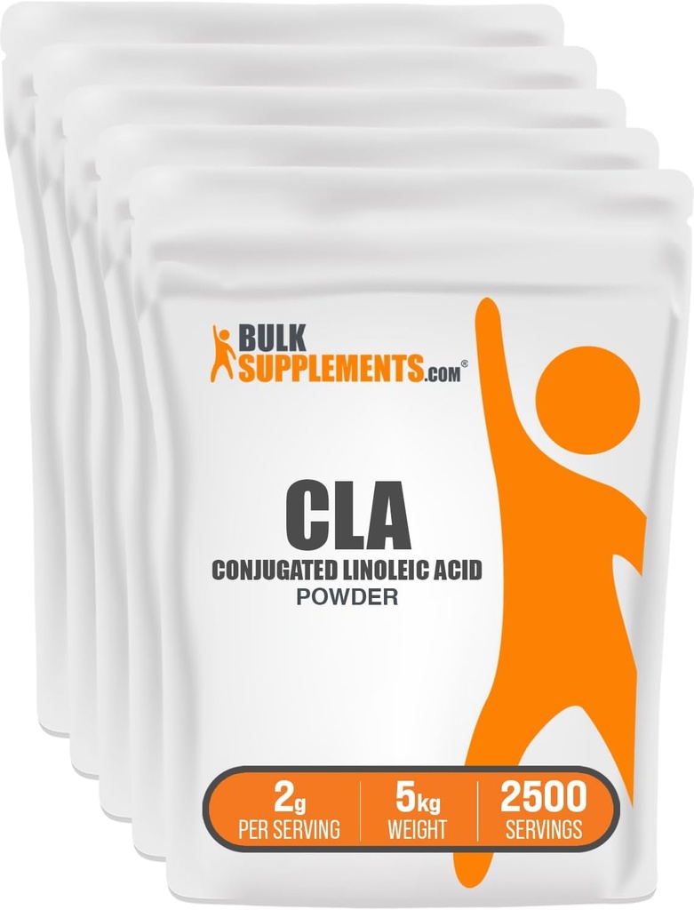 BulkSuplements.com menyelaraskan Lanoleic Acidder - CLA Suplemen - Gluten Free, 2g Per Serving, 1kg (2.2 lbs) (Paket 5)