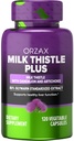 OrZAX Milk Thistle 250 mg - Liver Cleanse Detox & Repair Suplement - Herbal Suite - 80% Silymarin Standardisasi, Danddelion Root & Artichoke Extract - Vegan & Non-GMO - 120 Capsules - Tambahan Hari