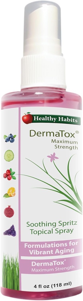 Healthy Habits DermaTox 4oz Sootthing Spritz Topical Spray All Purpose Safe and Effective Topical Spray Soothing Skin Notment