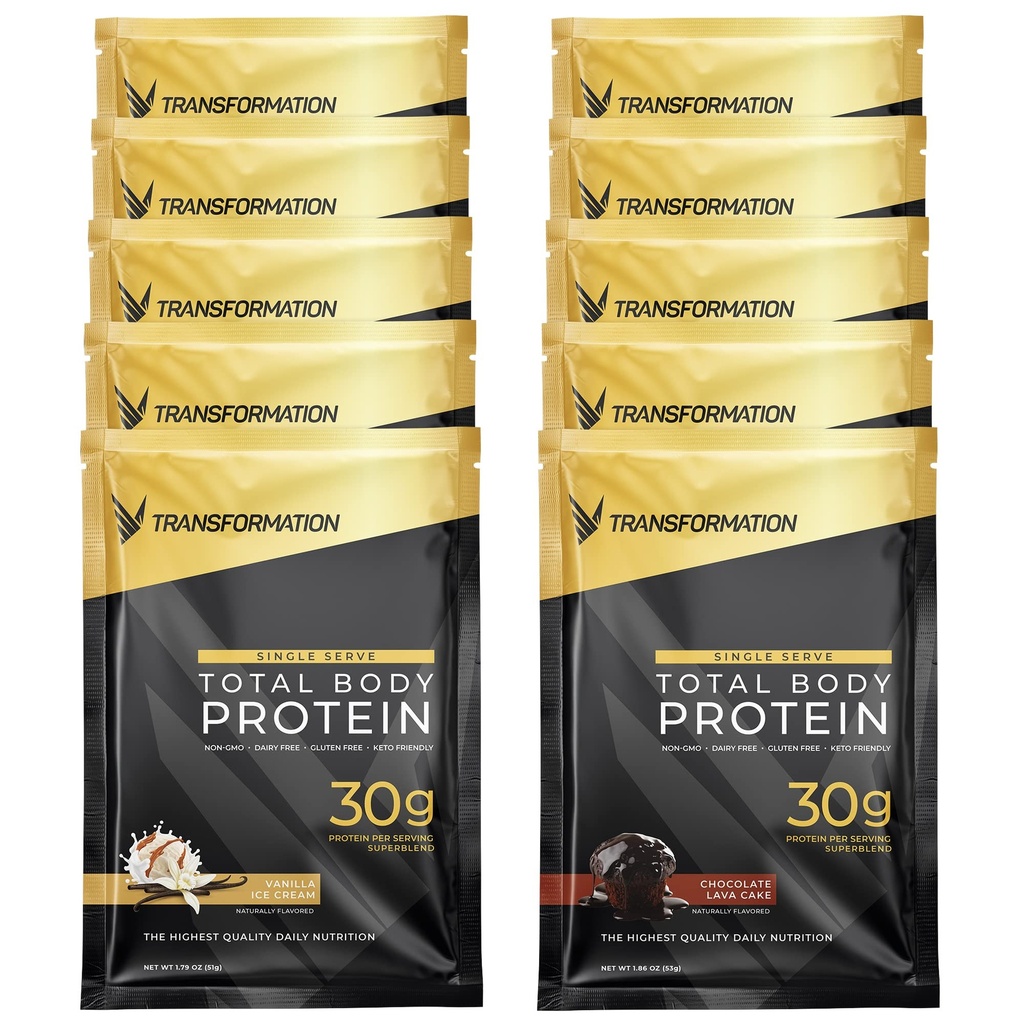 Pembentukan Protein Super Blend 124; Egg White, Collagen Peptides, dan Tanaman Protein: 124; 15 Milyar CFU Progories 124; Enzymes Digevila 124; MCT Oil Shake untuk Pria & Perempuan & Waday, 10 Pack