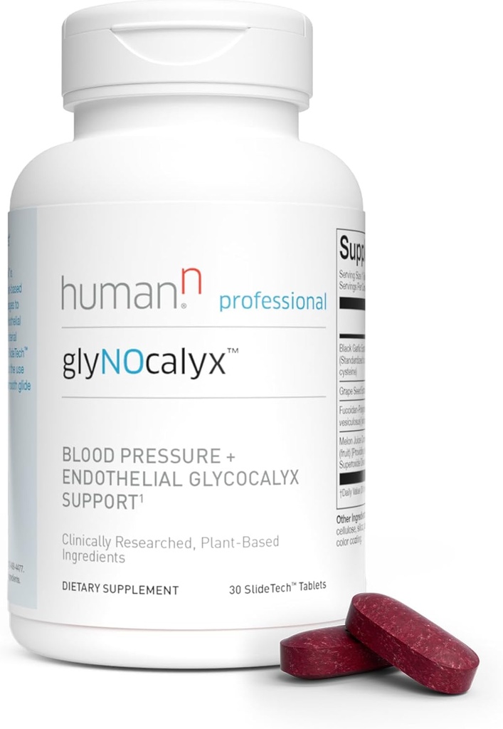 Humann glinokalix Tablet - Endotheial Glycocalyx, Circulation & Nitric Oxide Support - Black Oxide, Grape Seed Extract, Fucoidan- Polyphenol Complex - 30 Count