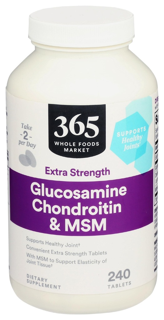 365 oleh Whole Foods Market, Glucosamine Chondroitin X Kekuatan MSM, 240 tablet