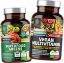 Number One Nutrition N1N Premium Plant-Based Multivitamin [86 Improvious Ingregents] and Organic Superfood greens [28 powerful Ingreations], untuk Mendukung Kesehatan Gut dan Overall Wellness, 2 Pack Bundle