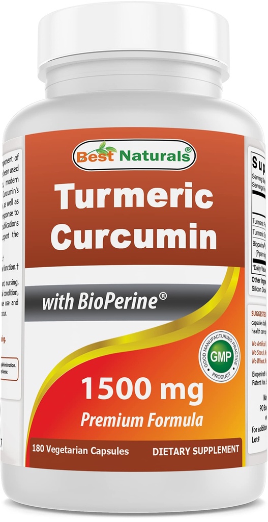 Terbaik Turmeric Curcumin 1500mg / Serving dengan Bioperine - 180 Vevgie Capsules
