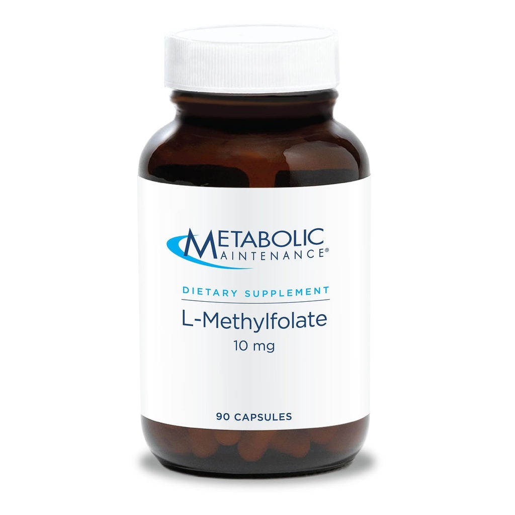 Pengelolaan Metabolik L- Methylfolate 10 mg - Mendukung Mindset Sehat - Aktif Memontarkan Dukungan & Reaksi Biokimia - Sangat Bioavable - 90 Kapsul
