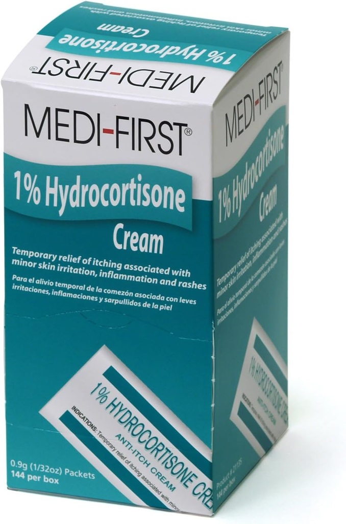 Paket Krim Hydrocortisone Anti- Itch untuk Bantuan Pertama & Kawat Darurat, 144 Pack