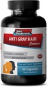 Hapus Grey Hair - Anti Rambut Abu-abu Formula Alami untuk Pria dan Wanita - Suplemen Biotin - Anti Gray Suplemen Rambut Abu-abu, Herbal Gray Reverse Gray Darkening Suplemen, 1B 60 Caps