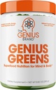 Genius Brand Genius Hijau - hijau bubuk untuk Healthy Mind & Imunity Dukungan - Organic Vegetables, Blueberry & Lion 's Mane - Minuman Konvenient Mix - Pleasant Rasa - 20 Hamba
