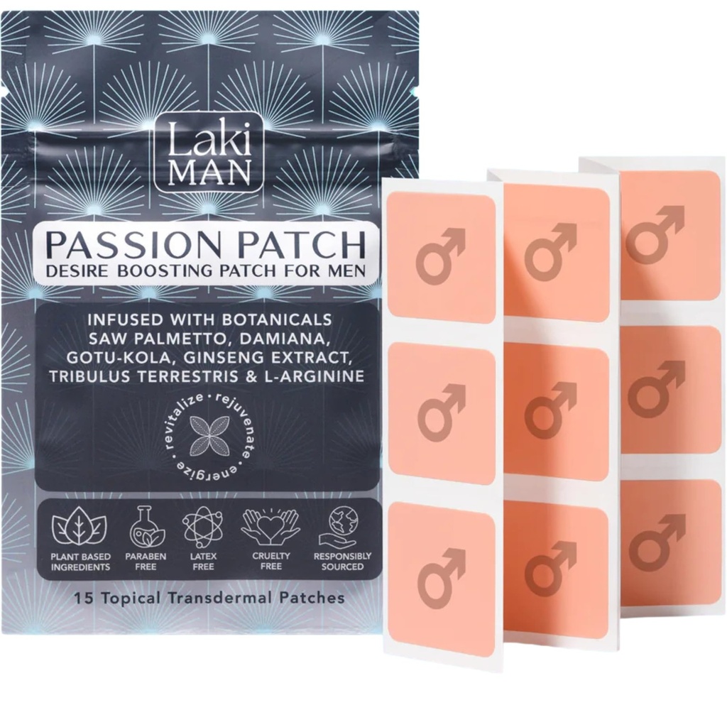 Passion Passion Laki untuk Pria (Kembang 15) - Mendukung Sirkuit, Vitalitas, Vigu dan Energi dengan Ingredisasi Alam - Tidak-Habit Membentuk, Waktu Pelepasan Kesehatan Pria Patch