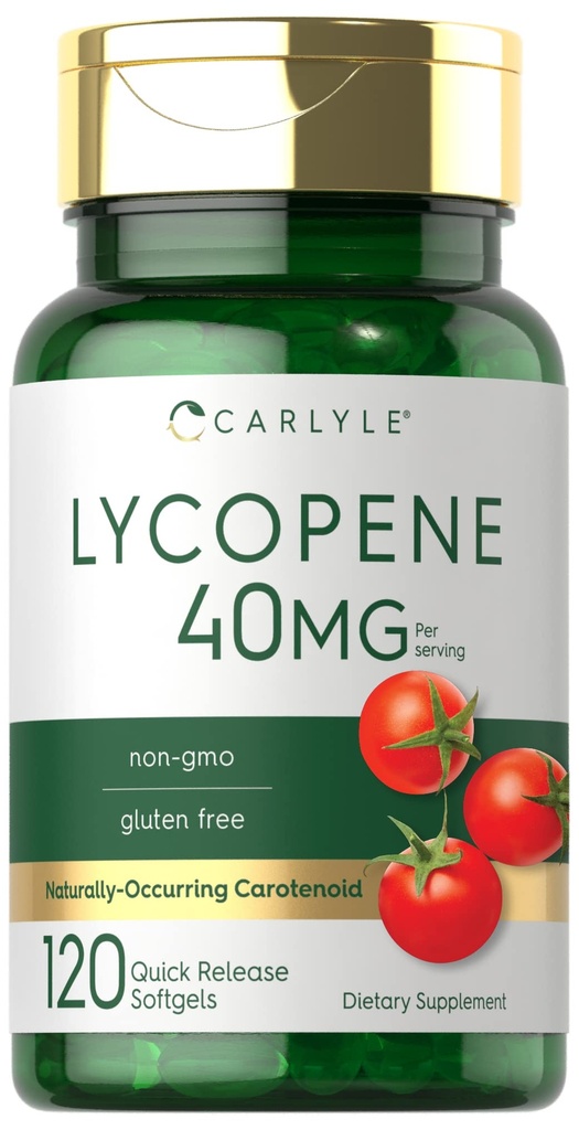 Carlyle Lycopene 40mg 124; 120 Softgels 124; Averally- Occurring Carotenoid 124; Non- GMO & Gluten Free Suplemen