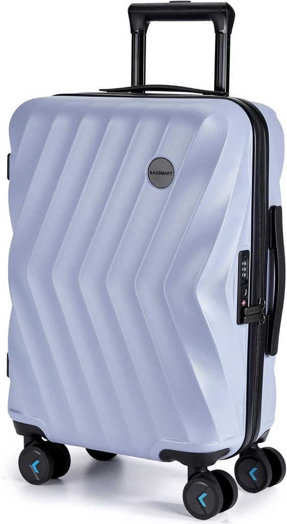 BAGSMART Carry On Lumber 22x14x9 Airline Apressed, PC Hardside Suitcase, 20 Inch Carryon dengan Spinner Wheels, Travel Lumlered Rolling Suitweight for Men Women (Purple)
