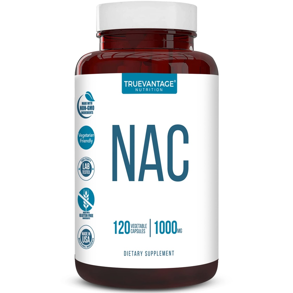 Tambahan NAC (N-Acetyl Cysteine) - 1000 mg-Antioksidant Dukungan - Promotes Kesehatan Hati dan Detoksifikasi - Boosts Lung dan Immune Kesehatan - Kasules Vegetable - 120 Count - 60 Servings