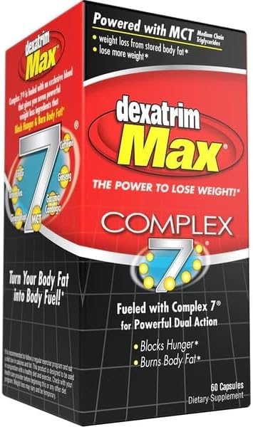 ILIOS Dexatrim Max Complex-7 Diet Pill to Lose Weight - 7 powerful Ingreents to Reduce Hunger & Body Fat, Fat Burner Suplemen, Weight Loss Pill for Women, 1 Pack w / 60 Capsules