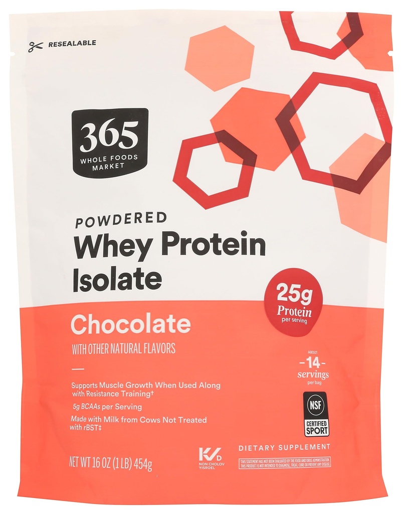 365 by Whole Foods Market, Whiy Protein Isolate, Chocolate, 16 Ounce