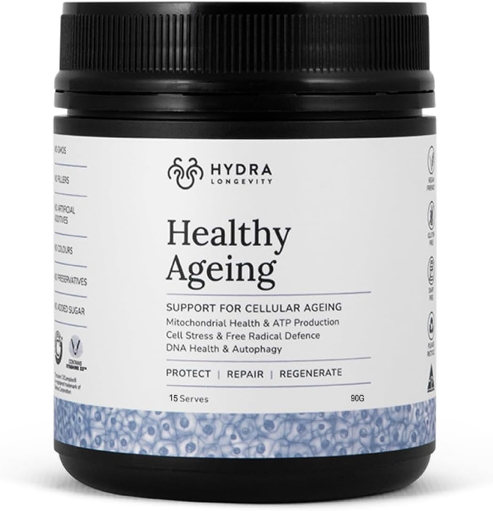 Suplemen Ageing Sehat, Pengaruh Efek Anti- Ageing, Berisi Quercetin, Resveratrol dan Nrf2 Aktivator, Antiokidants Rich Nost, Non-GMO, Vegan (90 Grams (15 Pelayan)