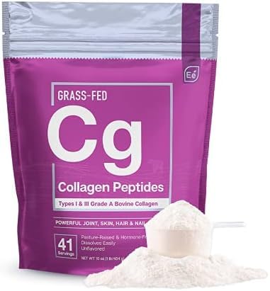 Elements Hidrolyzed Collagen Peptides Powder for Men & Women - Joint, Skin, Hair & Nail Dukung - 15 Grams of Type I & III Grass- Fed Bovine Collagen - 30 Servings
