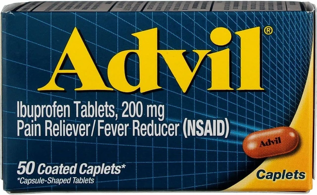 Advil Pain Reliever / Fever Reducer 200 mg berlapis Tablet 50 ea (Paket 6)